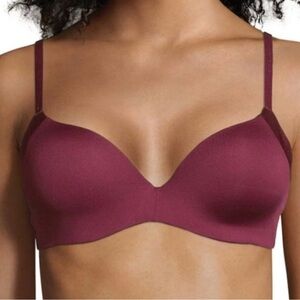 Maidenform Burgundy Purple Smooth Finish Push Up Shaping Support Bra Size 36DD